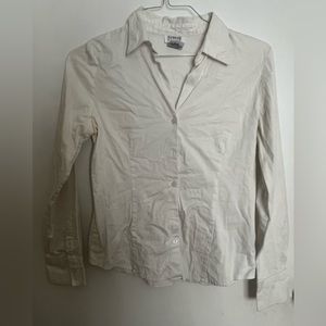 White small long sleeve button down shirt